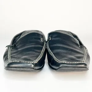 Franco Sarto Black Leather Kitten Heels Mules Shoes Women 7 thumbnail 2