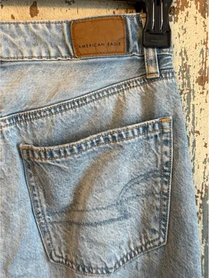 American Eagle Low-Rise Maxi Dreamy Drape denim skirt size 000 front split thumbnail 3