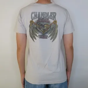 Y2K 2016 Harley Davidson Gold Stud Logo Shirt Gray Size L thumbnail 2