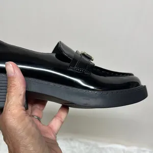 Madden Girl Ambrosee Black Loafers with Gold Accents thumbnail 4