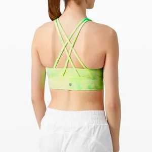 Lululemon Energy Bra High Neck Long Line Shibori Highlight Yellow Green 4 thumbnail 3