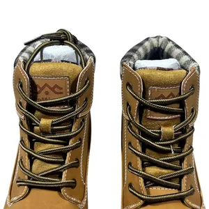 NEW Cottimo Ankle Lace Up Plaid Collar Work Boots Tan Brown Gorpcore Rugged Sz 8 thumbnail 4