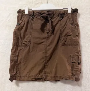 Gap Surplus Poplin Cargo Skirt Womens 10 Cotton Mini Utility Drawstring 2007 thumbnail 1
