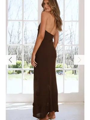 Frankie's Bikinis Floral knit halter maxi dress thumbnail 3