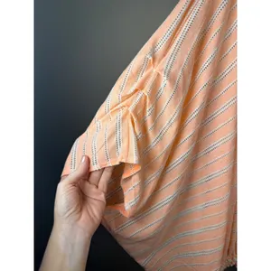 Free People Peach Striped Oversized Tunic Boho Beach‎ Coverup Medium thumbnail 3
