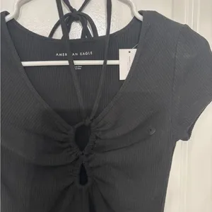 American Eagle Outfitters Black Crop Top thumbnail 2