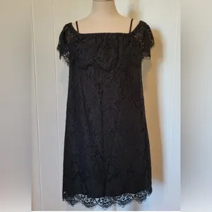 Madewell Black Lace Off-The-Shoulder Mini Dress - Size 00 thumbnail 5