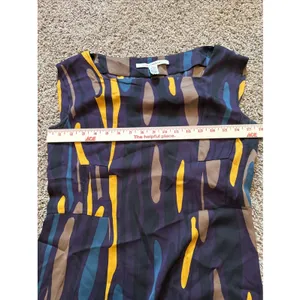 DVF Diane von Furstenberg Samuella Traveler prune silk shift purple yellow Sz 6 thumbnail 4