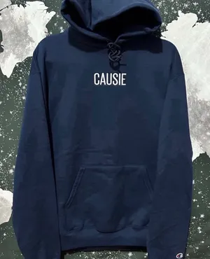Champion Custom Embroidered Navy Pullover Hoodie thumbnail 1