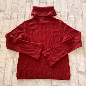 Madewell Bell Sleeve Ribbed Turtleneck Sweater Red Alpaca Wool Blend Sz XS thumbnail 3