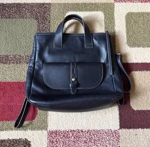 Fossil Black Leather  Backpack thumbnail 1