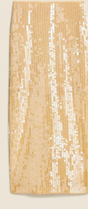 New Jcrew Sequin Pencil Skirt in Gold Collection layered sequin midi skirt thumbnail 1