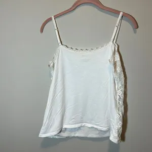 Elle White Floral Lace Camisole Tank Top Adjustable Straps Women's Medium thumbnail 4