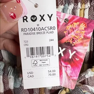 Roxy Colorful Checkered Midi‎ Dress medium 99% Cotton thumbnail 7