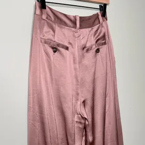 NWT Madewell The Harlow Wide Leg Pant in Satin Iced Mocha Brown Pink Size 00 thumbnail 9
