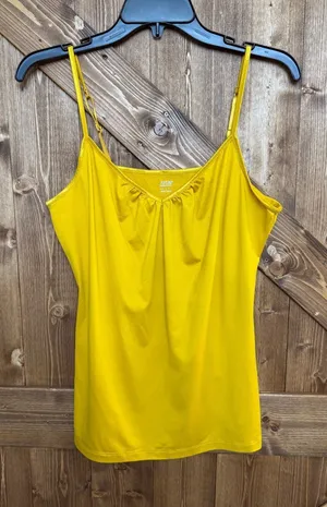 Apt. 9 Essentials Women’s Large Yellow Cami Tank Top Adjustable Straps Gathered( thumbnail 1