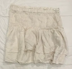 Madewell Smocked Gauze Tiered Cropped Top - Off White - Size Medium thumbnail 1
