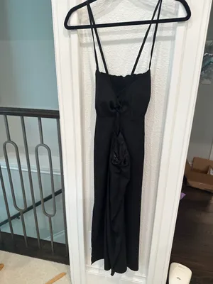 Dress Forum NWT Black Open Back Midi Dress Size Large thumbnail 4