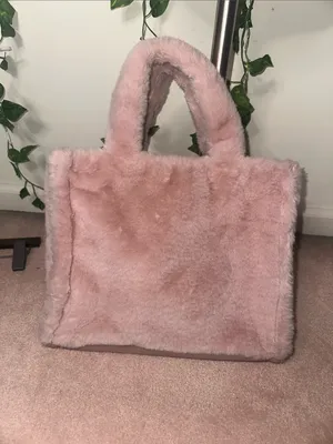 Juicy Couture Pink Let’s Get Cozy Faux Fur Tote Bag Removable Strap With Zipper thumbnail 8