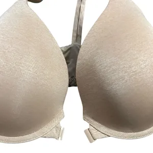 Victorias Secret Racerback Semi Demi Bra Front Closure Beige 34DD Champagne thumbnail 2