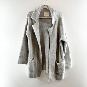 Thread & Supply Open Long Sleeve Cozy Cardigan Sweater Coatigan Gray Small thumbnail 2