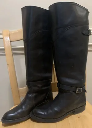 Frye Dorado Black Leather Riding Boots thumbnail 1