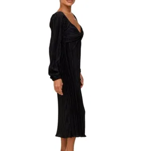 ARULA Cut Out Long Sleeve Black Midi Dress Size XL NWT thumbnail 4