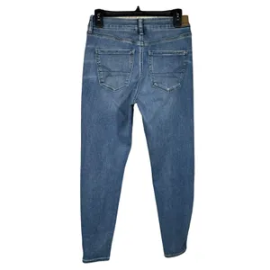 American Eagle SZ 4 Curvy Hi-Rise Jeggings Jeans Stretch Zip-Fly Pockets Whisker thumbnail 4