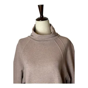 Varley Sweatshirt Women‎ XS Taupe Heathered Turtleneck Atlas Pullover Athleisure thumbnail 3