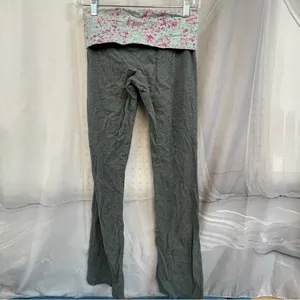 Y2K Flare Foldover Waist Thick Waistband Mossimo Supply Gray Yoga Pants XS thumbnail 5