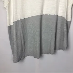 Free People We the Free Gray & Ivory Midnight Colorblock High‎ Low T-Shirt XS thumbnail 8