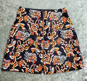 Zara‎ Floral Print Front Zipper Mini Skirt thumbnail 1