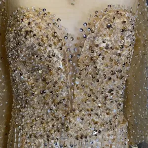 Women’s Gold Fully Beaded Dress M **READ DESCRIPTION** thumbnail 4