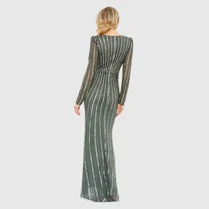 MAC DUGGAL 5641 Embellished Puff Sleeve Side Knot Gown Dress FLAW thumbnail 5