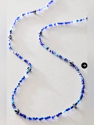 NWT FREE PEOPLE Summer Dive Necklace Blue Bead Layered 🌊🏝️ thumbnail 2