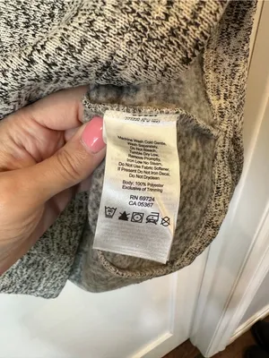 Columbia Gray Marled Button-Front Turtleneck hoodie Sweater thumbnail 6