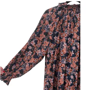Anthropologie Sundry‎ Boho Floral Print Long Sleeve Tiered Mini Dress Size Small thumbnail 13