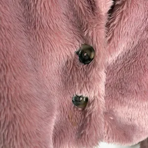 Free People Pink Faux Fur Coat Women’s Small Plush Teddy Shaggy Y2K Boho Jacket thumbnail 4