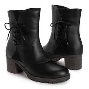 Muk Luks Lucy Lillith black faux‎ leather boots women’s size 10 zipper closure thumbnail 1