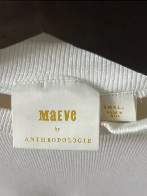 Anthropologie Maeve Mock Neck Top in White thumbnail 5