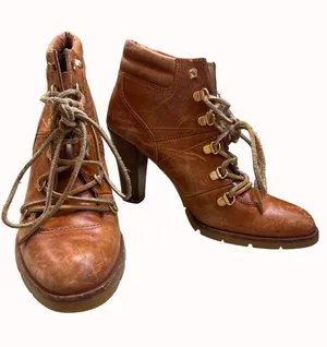 Michael Kors women’s brown leather ankle boots size 10M Sakai 5411 thumbnail 1
