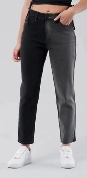 Two Tone Gray High Rise Mom Jean 27 thumbnail 1