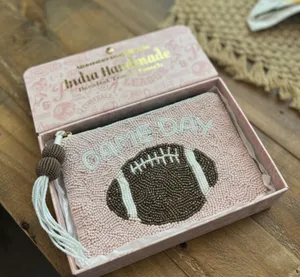 Lindau Handmade Pink Beaded Game Day Clutch thumbnail 1