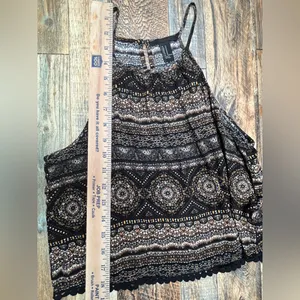 Forever 21 Black & Brown Cropped Tank Top thumbnail 6