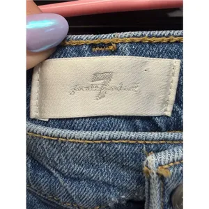 7 For All Mankind Women’s Light Wash Flare Jeans Size 30 Distressed Denim thumbnail 4