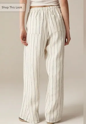 J.Crew Soleil pant in striped linen Size L thumbnail 4