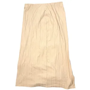Abound Ribbed Maxi Skirt Womens XL Beige Elastic Waist Back Slit Cotton Blend thumbnail 4