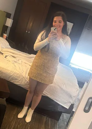 Cider Tweed Yellow Overall Dress thumbnail 1