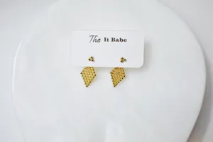 geometric gold Stud Earrings thumbnail 4