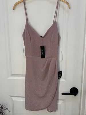 Lulu's Shimmery Light Pink mini dress thumbnail 3